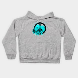 Peace of a Rainbow - Turquoise Kids Hoodie